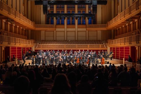 Jazz orchestra on stage in Weill Hall