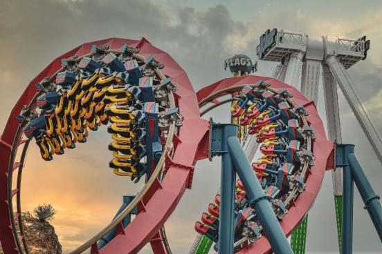 View of a roller coaster