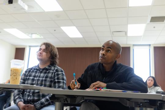 Students listen to lecture